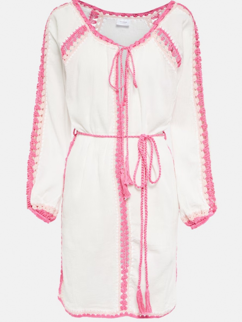 Anna Kosturova Sheer White, Handmade, Open Knit Crochet Cover Up